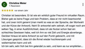 Google-Bewertung Christine Maier