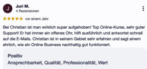 5-Sterne Google-Rezension von Juri Mittelstaetter