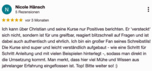 5-Sterne Google-Rezension von Nicole Hänsch