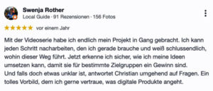 5-Sterne Google-Rezension von Swenja Rother